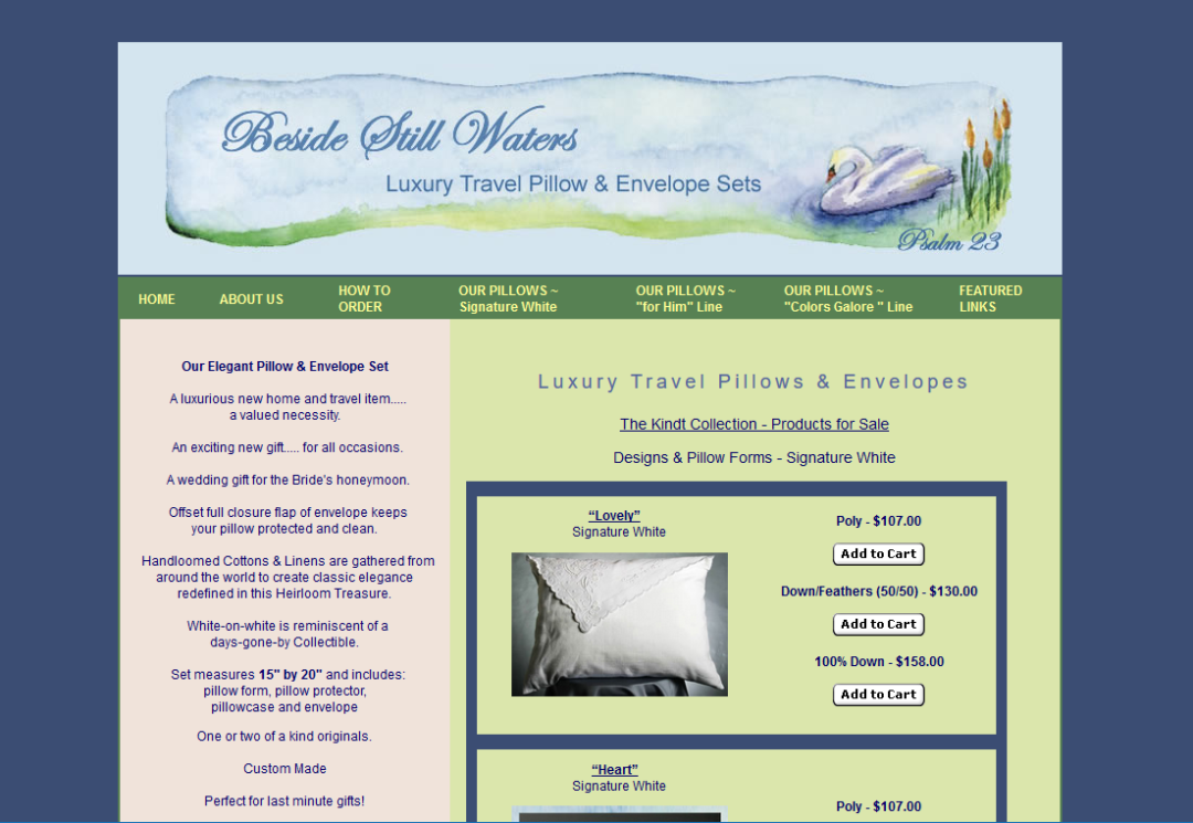 Beside Still Waters Luxury Pillows